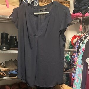 J. Crew Deep Navy Blue V Neck Blouse